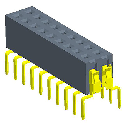 2.00mm排母 双排 蜈蚣脚 W5.0/6.0